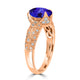 1.75ct Pear Tanzanite Ring with 0.31 cttw Diamond