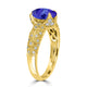 1.75ct Pear Tanzanite Ring with 0.31 cttw Diamond