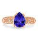 1.75ct Pear Tanzanite Ring with 0.31 cttw Diamond