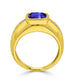 2 ct Cushion Tanzanite Men's Ring with 0.36 cttw Diamond