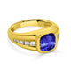 2 ct Cushion Tanzanite Men's Ring with 0.36 cttw Diamond