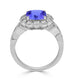 2.4ct Cushion Tanzanite Ring with 0.85 cttw Diamond