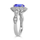 2.4ct Cushion Tanzanite Ring with 0.85 cttw Diamond