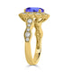 2.4ct Cushion Tanzanite Ring with 0.85 cttw Diamond