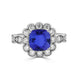 2.4ct Cushion Tanzanite Ring with 0.85 cttw Diamond