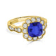 2.4ct Cushion Tanzanite Ring with 0.85 cttw Diamond