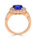 2.4ct Cushion Tanzanite Ring with 0.85 cttw Diamond