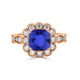 2.4ct Cushion Tanzanite Ring with 0.85 cttw Diamond