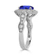 2.4ct Cushion Tanzanite Ring with 0.85 cttw Diamond