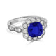 2.4ct Cushion Tanzanite Ring with 0.85 cttw Diamond