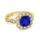 2.4ct Cushion Tanzanite Ring with 0.85 cttw Diamond