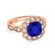 2.4ct Cushion Tanzanite Ring with 0.85 cttw Diamond