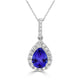 1.15ct Pear Tanzanite Pendant with 0.26 cttw Diamond