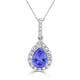 1.15ct Pear Tanzanite Pendant with 0.26 cttw Diamond