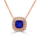 0.85ct Cushion Tanzanite Pendant with 0.16 cttw Diamond