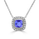 0.85ct Cushion Tanzanite Pendant with 0.16 cttw Diamond