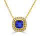 0.85ct Cushion Tanzanite Pendant with 0.16 cttw Diamond