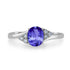 0.98ct Oval Tanzanite Ring with 0.11 cttw Diamond