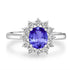 1ct Oval Tanzanite Ring with 0.34 cttw Diamond