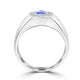 0.48ct Oval Tanzanite Men's Ring with 0.53 cttw Diamond