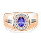 0.48ct Oval Tanzanite Men's Ring with 0.53 cttw Diamond