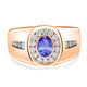 0.48ct Oval Tanzanite Men's Ring with 0.53 cttw Diamond