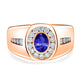 0.48ct Oval Tanzanite Men's Ring with 0.53 cttw Diamond