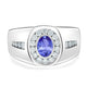 0.48ct Oval Tanzanite Men's Ring with 0.53 cttw Diamond