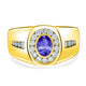 0.48ct Oval Tanzanite Men's Ring with 0.53 cttw Diamond