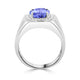 3.9 ct Oval Tanzanite Men's Ring with 0.31 cttw Diamond