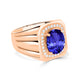 3.9 ct Oval Tanzanite Men's Ring with 0.31 cttw Diamond