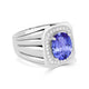 3.9 ct Oval Tanzanite Men's Ring with 0.31 cttw Diamond