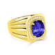 3.9 ct Oval Tanzanite Men's Ring with 0.31 cttw Diamond