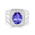 3.9 ct Oval Tanzanite Men's Ring with 0.31 cttw Diamond