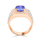 3.9 ct Oval Tanzanite Men's Ring with 0.44 cttw Diamond