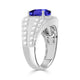 3.9 ct Oval Tanzanite Men's Ring with 0.44 cttw Diamond