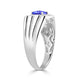 1.15 ct Cushion Tanzanite Men's Ring with 0.21 cttw Diamond