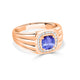 1.15 ct Cushion Tanzanite Men's Ring with 0.21 cttw Diamond