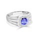 1.15 ct Cushion Tanzanite Men's Ring with 0.21 cttw Diamond