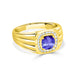 1.15 ct Cushion Tanzanite Men's Ring with 0.21 cttw Diamond