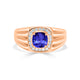 1.15 ct Cushion Tanzanite Men's Ring with 0.21 cttw Diamond