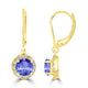 1.8ct Round Tanzanite Dangle Earring with 0.2 cttw Diamond