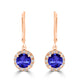 1.8ct Round Tanzanite Dangle Earring with 0.2 cttw Diamond