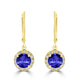 1.8ct Round Tanzanite Dangle Earring with 0.2 cttw Diamond