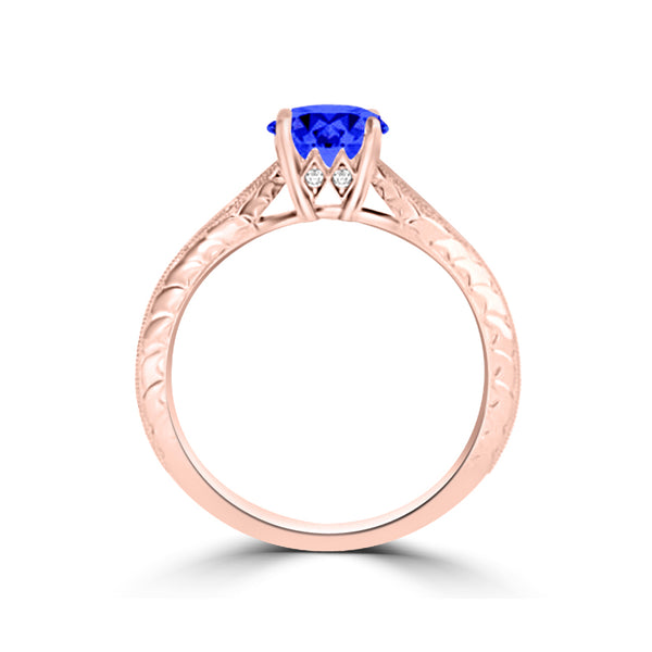 TMR121104 - Isabella - Round Tanzanite and Diamond Ring