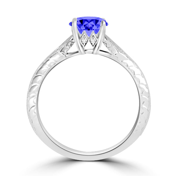 TMR121104 - Isabella - Round Tanzanite and Diamond Ring