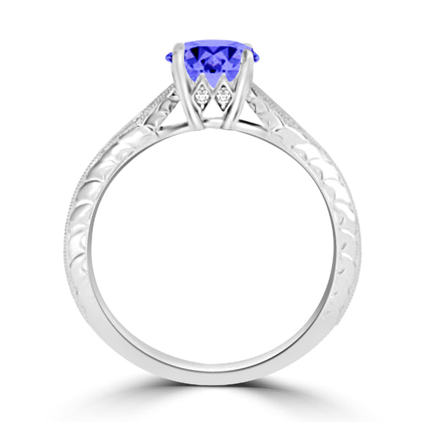 TMR121104 - Isabella - Round Tanzanite and Diamond Ring