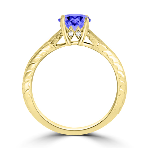 TMR121104 - Isabella - Round Tanzanite and Diamond Ring