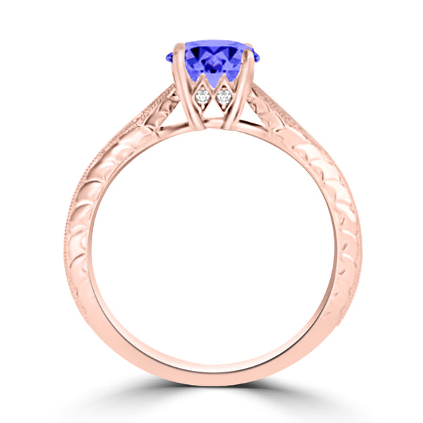 TMR121104 - Isabella - Round Tanzanite and Diamond Ring