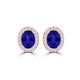 TMR121109 - Harper - Oval Tanzanite and Diamond Earring Halo